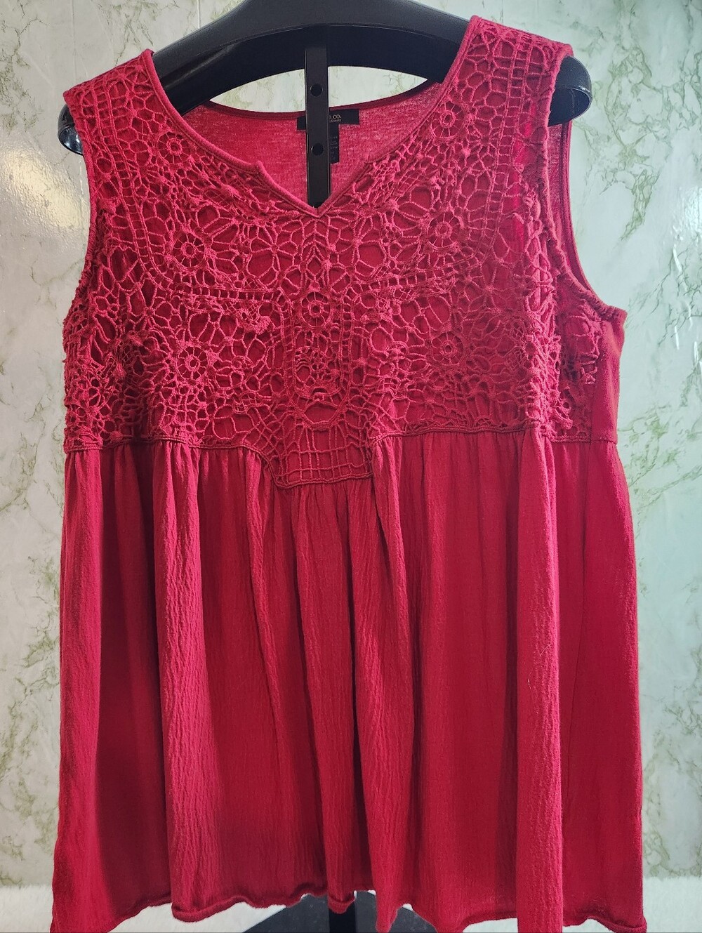 Style & Co. Woman Red Flowy Top